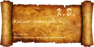 Kaizer Domicián névjegykártya